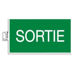 Panneau PVC adhésif antidérapant Sortie 35x20 cm - Vert