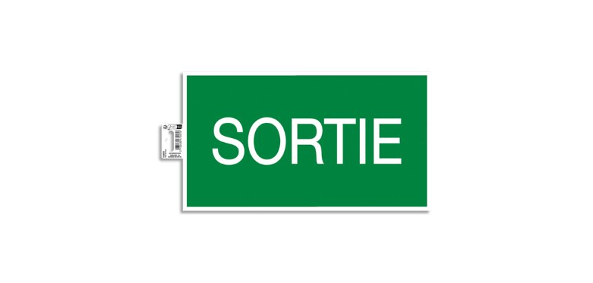 Panneau PVC adhésif antidérapant Sortie 35x20 cm - Vert