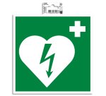 Panneau PVC adhésif antidérapant Défibrilateur 20x20 cm - Vert