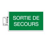 Panneau PVC adhésif antidérapant Issue de Secours 20x11 cm - Vert