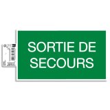 Panneau PVC adhésif antidérapant Issue de Secours 20x11 cm - Vert