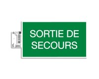 Panneau PVC adhésif antidérapant Issue de Secours 20x11 cm - Vert