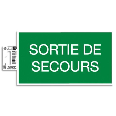 Panneau PVC adhésif antidérapant Issue de Secours 20x11 cm 67003E