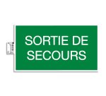 Panneau PVC adhésif Issue de Secours 35x20 cm - Vert