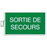 Panneau adhésif Issue de Secours 35x20 cm - Vert