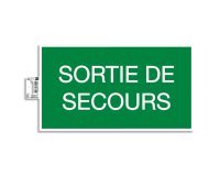 Panneau PVC adhésif Issue de Secours 35x20 cm - Vert