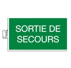 Panneau PVC adhésif Issue de Secours 35x20 cm - Vert