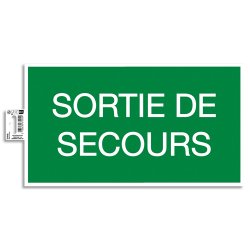 Panneau adhésif Issue de Secours 35x20 cm - Vert