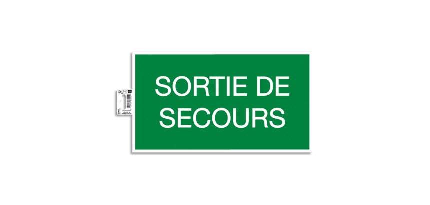 Panneau PVC adhésif Issue de Secours 35x20 cm - Vert