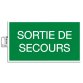 Panneau adhésif Issue de Secours 35x20 cm - Vert