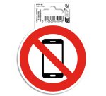 Panneau adhesif exacompta pvc antiderapant telephone mobile interdit 10cm coloris rouge
