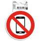 Panneau PVC adhésif antidérapant Téléphone mobile interdit 10 cm 67014E