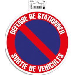 Panneau PVC adhésif antidérapant Défense de stationner - sortie de véhicules 20 cm 67018E