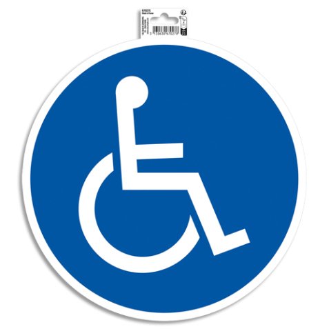 Panneau PVC adhésif antidérapant Réservé handicapés 30 cm 67027E