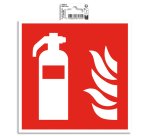 Panneau PVC adhésif antidérapant Extincteur 20x20 cm - Rouge
