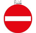 Panneau adhesif exacompta pvc antiderapant sens interdit    20cm coloris rouge