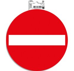Panneau PVC adhésif antidérapant Sens interdit 20 cm - Rouge