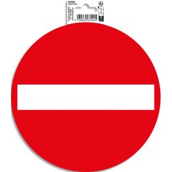 Panneau PVC adhésif antidérapant Sens interdit 20 cm - Rouge