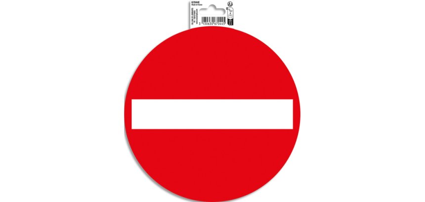 Panneau adhesif exacompta pvc antiderapant sens interdit    20cm coloris rouge