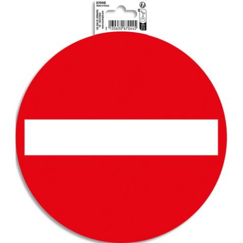 Panneau PVC adhésif antidérapant Sens interdit 20 cm - Rouge