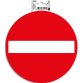 Panneau PVC adhésif antidérapant Sens interdit 20 cm - Rouge