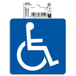 Panneau PVC adhésif antidérapant Accès handicapés 10 cm - Bleu