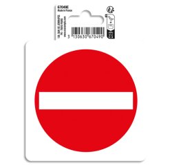 Panneau PVC adhésif antidérapant Sens interdit 10 cm - Rouge