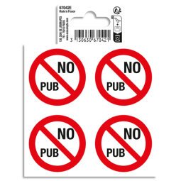 Panneau PVC adhésif antidérapant No pub (4x) 10 cm 67042E