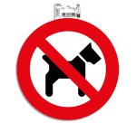 Panneau PVC adhésif antidérapant Interdit aux chiens 20 cm - Rouge