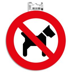 Panneau PVC adhésif antidérapant Interdit aux chiens 20 cm 67059E