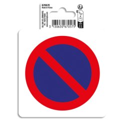 Panneau PP adhésif antidérapant Défense de stationner 10 cm - Rouge