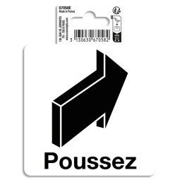 Panneau PVC adhésif antidérapant Flèche Poussez 10 cm 67058E