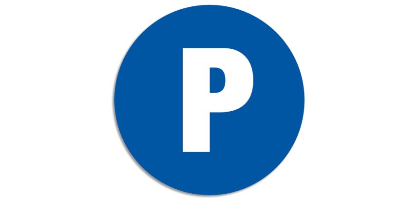 Panneau polypropylène non adhésif Parking privé 30 cm - Bleu