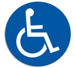 Panneau polypropylène non adhésif Parking réservé handicapé 30 cm - Bleu