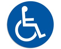Panneau polypropylène non adhésif Parking réservé handicapé 30 cm - Bleu