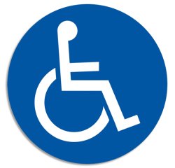 Panneau polypropylène non adhésif Parking réservé handicapé 30 cm - Bleu