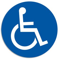 Panneau polypropylène non adhésif Parking réservé handicapé 30 cm - Bleu