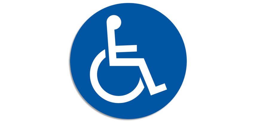 Panneau polypropylène non adhésif Parking réservé handicapé 30 cm - Bleu