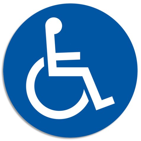 Panneau polypropylène non adhésif Parking réservé handicapé 30 cm - Bleu