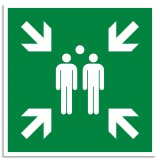Panneau polypropylène non adhésif Point de rassemblement 30x30 cm - Vert