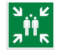 Panneau polypropylène non adhésif Point de rassemblement 30x30 cm - Vert