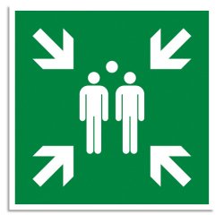 Panneau polypropylène non adhésif Point de rassemblement 30x30 cm - Vert