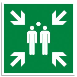 Panneau polypropylène non adhésif Point de rassemblement 30x30 cm - Vert