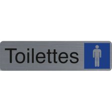 Plaque adhésive imitation aluminiumToilettes homme 16,5X4,4 cm 67159E