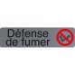 Plaque adhésive imitation aluminium Défenser de fumer 16,5X4,4 cm 67160E