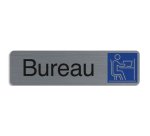 Plaque adhesive exacompta bureau imitation aluminium    16,5x4,4cm