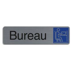 Plaque adhesive exacompta bureau imitation aluminium    16,5x4,4cm