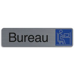 Plaque adhésive imitation aluminium Bureau 16,5X4,4 cm 67154E