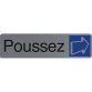 Plaque adhésive imitation aluminium Poussez 16,5X4,4 cm 67155E