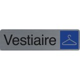 Plaque adhésive imitation aluminium Vestiaire 16,5X4,4 cm 67166E